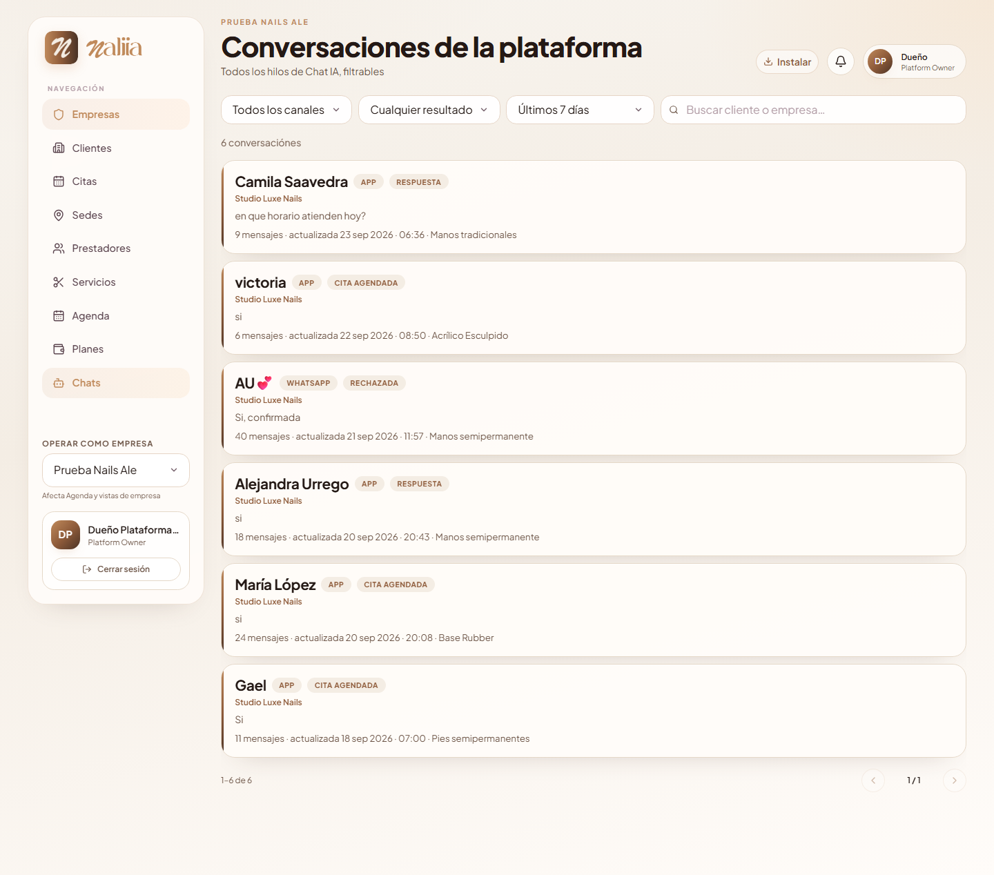 Conversaciones globales